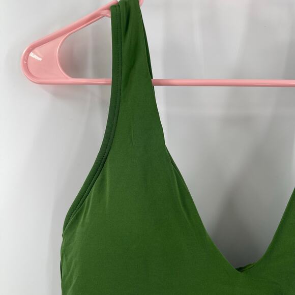 ROBIN PICCONE Ava Tie Back Tankini Top Size Small NWOT Green Open Back Swim NEW - Picture 11 of 15